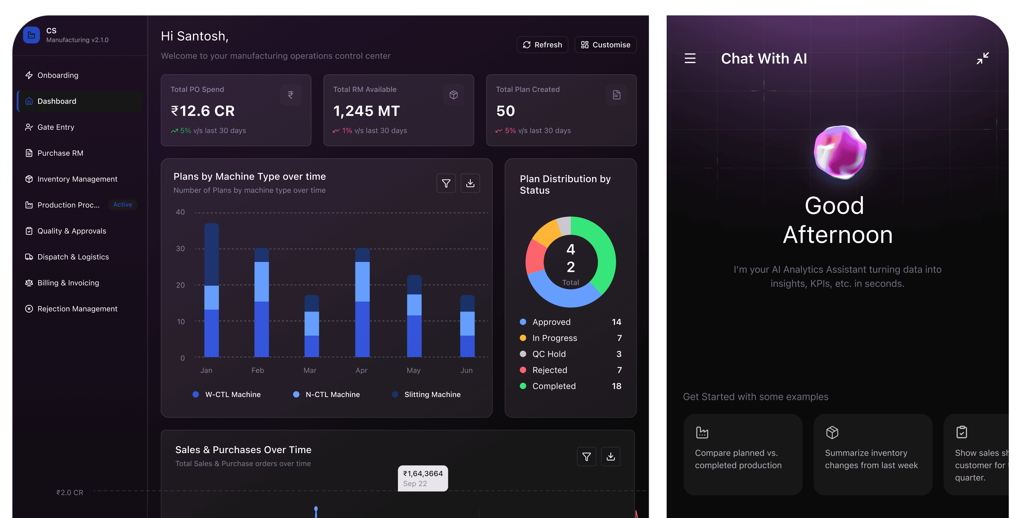 Manufacturing Operations Dashboard with AI Insights